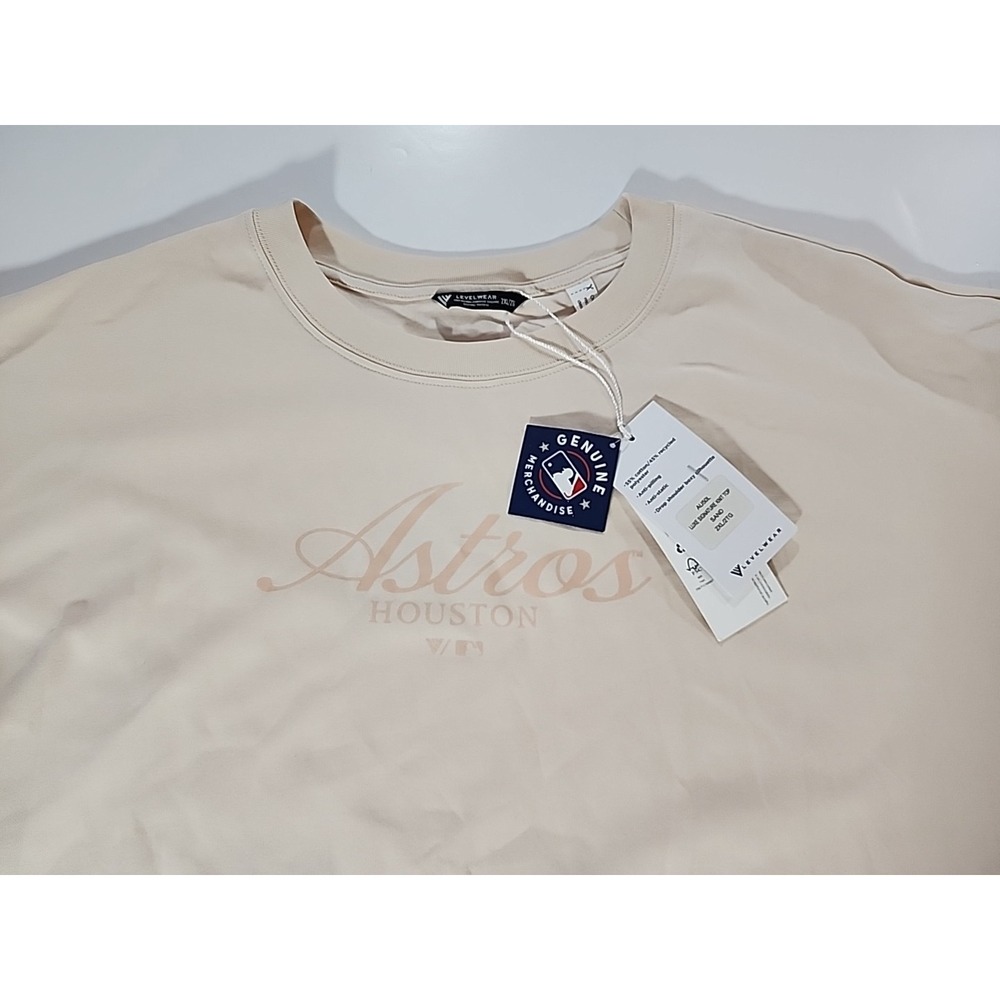Houston Astros Levelwear  Oversized Luxe Signature T-shirt Men's 2XL Sand NWT‎